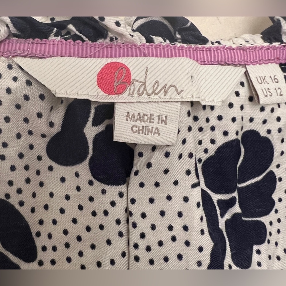 BODEN floral print top blue white 12 - Picture 8 of 10